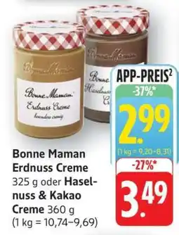 Edeka Bonne Maman Erdnuss Creme oder Haselnuss & Kakao Creme Angebot