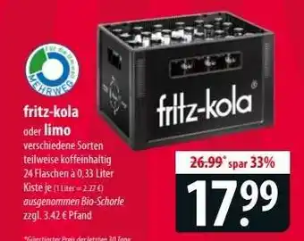 Famila Nord Ost Fritz-Kola oder Limo Angebot