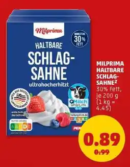 PENNY MILPRIMA HALTBARE SCHLAG-SAHNE Angebot