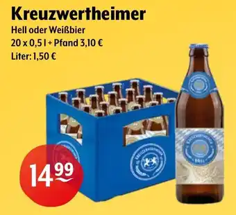 Getränke Hoffmann Kreuzwertheimer Hell oder Weißbier Angebot