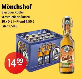 Getränke Hoffmann Mönchshof Bier oder Radler Angebot