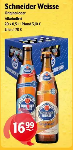 Getränke Hoffmann Schneider Weisse Original oder Alkoholfrei Angebot