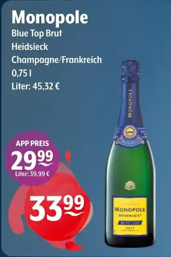 Getränke Hoffmann Monopole Blue Top Brut Angebot