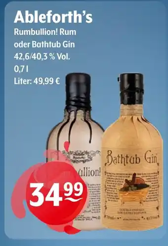 Getränke Hoffmann Ableforth's Rumbullion! Rum oder Bathtub Gin Angebot