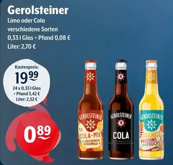 Getränke Hoffmann Gerolsteiner Limo oder Cola Angebot