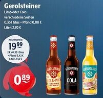 Getränke Hoffmann Gerolsteiner Limo oder Cola Angebot