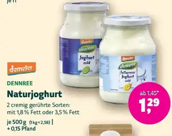 Biomarkt DENNREE Naturjoghurt Angebot