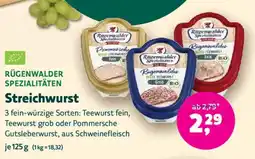 Biomarkt Rugenwalder Spezialitäten Streichwurst Angebot