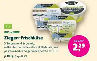 Biomarkt BIO-VERDE Ziegen-Frischkäse Angebot