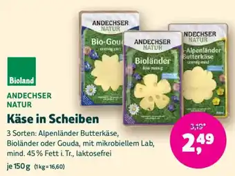 Biomarkt ANDECHSER NATUR Käse in Scheiben Angebot