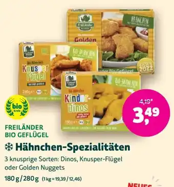 Biomarkt FREILÄNDER BIO GEFLÜGEL Hähnchen-Spezialitäten Angebot