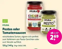 Biomarkt PPURA Pestos oder Tomatensaucen Angebot