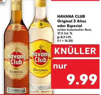 Kaufland HAVANA CLUB Original 3 Años oder Especial Angebot