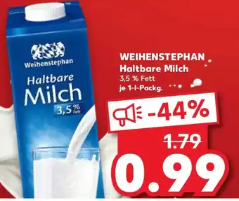 Kaufland WEIHENSTEPHAN Haltbare Milch Angebot