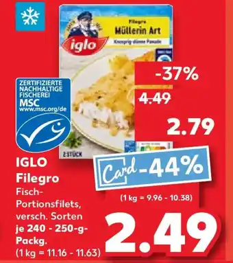Kaufland IGLO Filegro Fisch- Portionsfilets Angebot