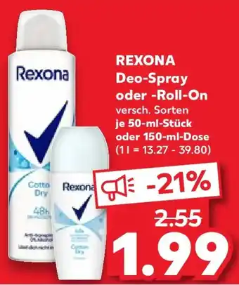 Kaufland REXONA Deo-Spray oder -Roll-On Angebot