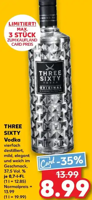Kaufland THREE SIXTY Vodka Angebot