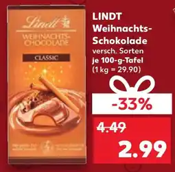 Kaufland LINDT Weihnachts- Schokolade Angebot