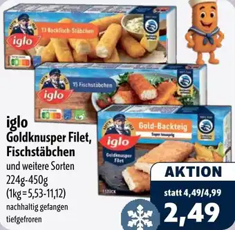 Aktiv Irma iglo Goldknusper Filet, Fischstäbchen Angebot