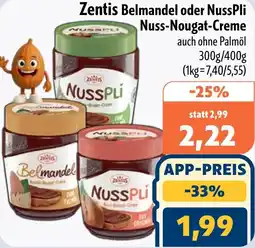 Aktiv Irma Zentis Belmandel oder NussPli Nuss-Nougat-Creme Angebot