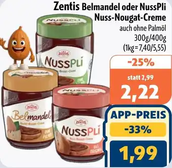 Aktiv Irma Zentis Belmandel oder NussPli Nuss-Nougat-Creme Angebot