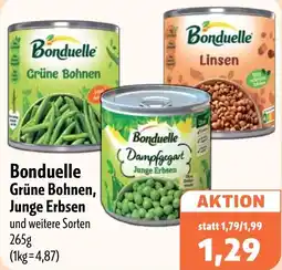 Aktiv Irma Bonduelle Grüne Bohnen, Junge Erbsen Angebot