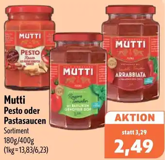 Aktiv Irma Mutti Pesto oder Pastasaucen Angebot