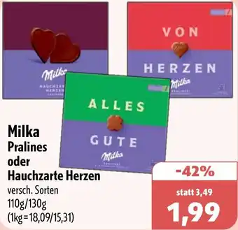 Aktiv Irma Milka Pralines oder Hauchzarte Herzen Angebot