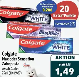 Aktiv Irma Colgate Max oder Sensation Zahnpasta Angebot