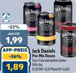 Aktiv Irma Jack Daniels Pre-Mix Dosen Angebot