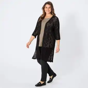 NKD Damen-Strickjacke mit Ajourmuster, große Größen Angebot