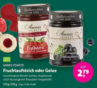 Biomarkt ANNES FEINSTE Fruchtaufstrich oder Gelee Angebot