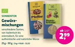 Biomarkt SONNENTOR Gewürzmischungen Angebot