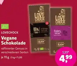 Biomarkt LOVECHOCK Vegane Schokolade Angebot