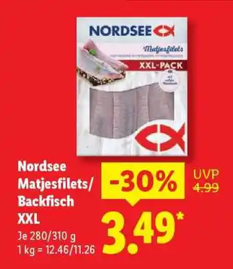 Lidl Nordsee Matjesfilets/ Backfisch XXL Angebot