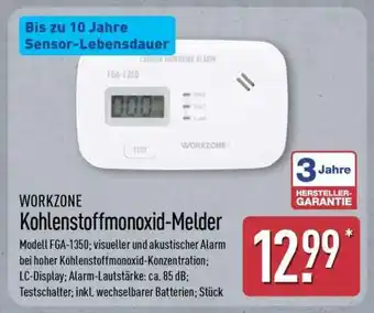 Aldi Nord WORKZONE Kohlenstoffmonoxid-Melder Angebot