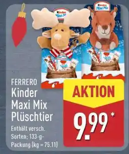 Aldi Nord FERRERO Kinder Maxi Mix Plüschtier Angebot