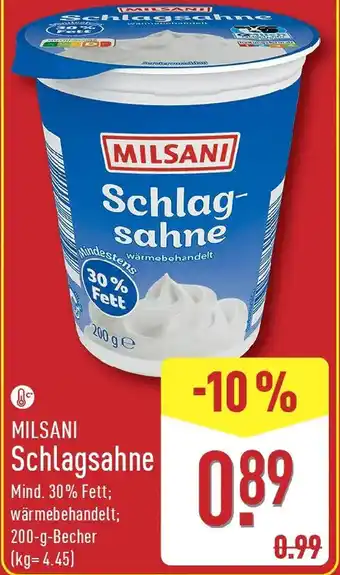 Aldi Nord MILSANI Schlagsahne Angebot