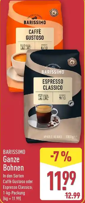 Aldi Nord BARISSIMO Ganze Bohnen Angebot