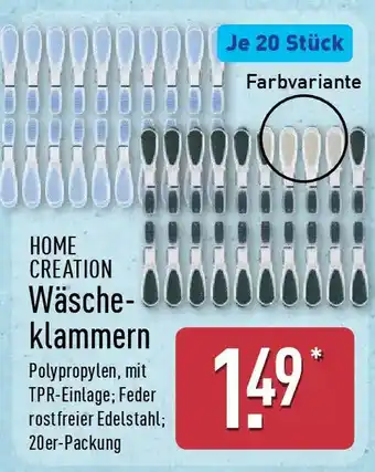 Aldi Nord HOME CREATION Wäsche- klammern Angebot