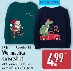Aldi Nord L&D Regular fit Weihnachts- sweatshirt Angebot