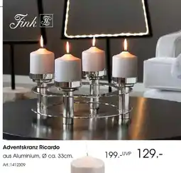 Zurbrüggen Fink Adventskranz Ricardo Angebot