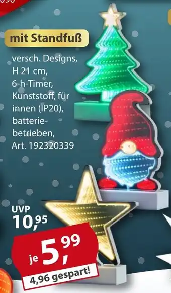 Sonderpreis Baumarkt LED-3D-Spiegelleuchten mit Standfuß Angebot
