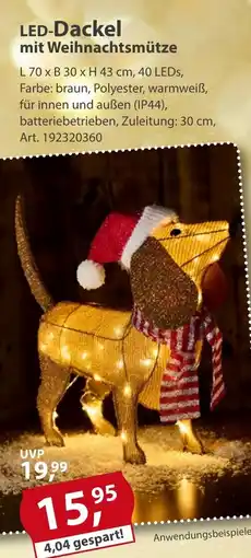 Sonderpreis Baumarkt LED-Dackel mit Weihnachtsmütze Angebot