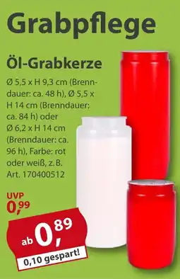 Sonderpreis Baumarkt Grabpflege Öl-Grabkerze Angebot