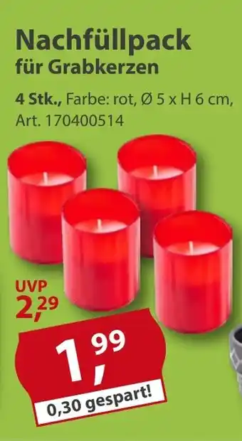 Sonderpreis Baumarkt Grabpflege Nachfüllpack für Grabkerzen Angebot