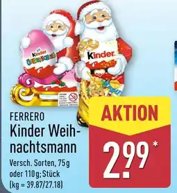 Aldi Nord Ferrero kinder weihnachtsmann Angebot