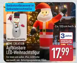 Aldi Nord Home creation aufblasbare led-weihnachtsfigur - weihnachtsmann Angebot