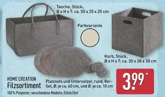 Aldi Nord Home creation filzsortiment tasche Angebot