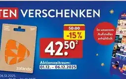 Aldi Nord Zalando gift card Angebot